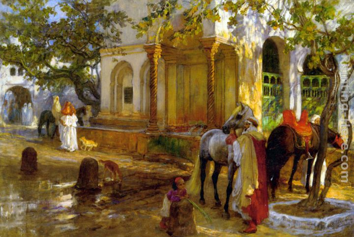 At The Fountain painting - Frederick Arthur Bridgman At The Fountain art painting